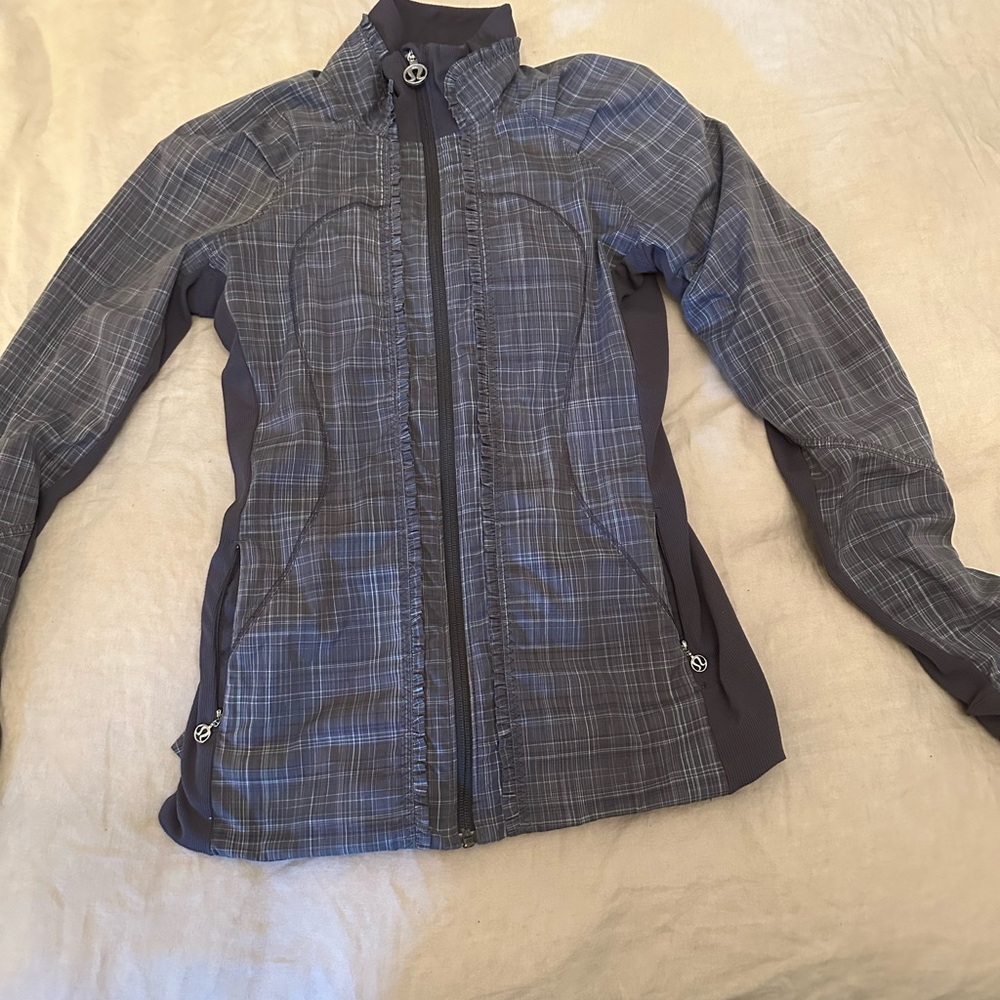 Lululemon Gray Plaid Zip-Up Jacket
